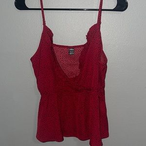 Red and Black Crop Top